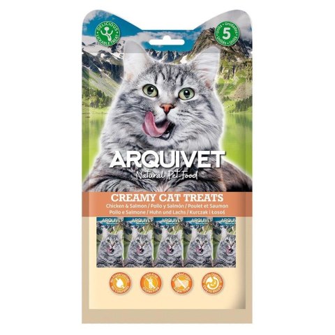 Arquivet ARQUIVET Kremowa przekąska z kurczakiem i łososiem 5X14 g Arquivet ARQUIVET Kremowa przekąska z kurczakiem i łososiem 5X14 g