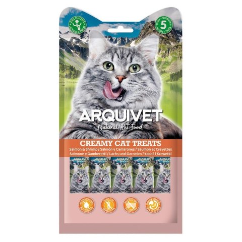 Arquivet ARQUIVET Kremowa przekąska z łososiem i krewetkami 5X14 g Arquivet ARQUIVET Kremowa przekąska z łososiem i krewetkami 5X14 g