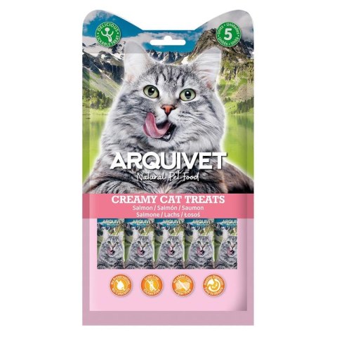 Arquivet ARQUIVET Kremowa przekąska z łososiem i kurczakiem 5X14 g Arquivet ARQUIVET Kremowa przekąska z łososiem i kurczakiem 5X14 g