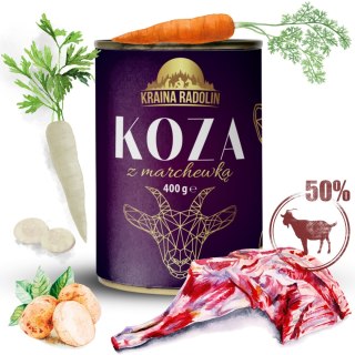 Kraina Radolin 400g Koza z marchewką 50% mięsa karma mokra